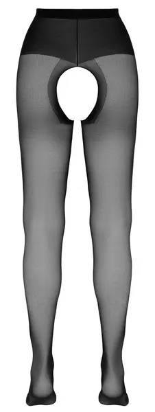 Cottelli Legwear Open Crotch Tights Black Size 2 - Flexible Comfort