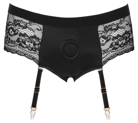 Bad Kitty Strap-On Panties XS Black with Adjustable Suspenders