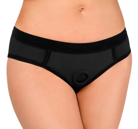 Bad Kitty Strap-On Panties 2XL Black Microfibre Adjustable Ring