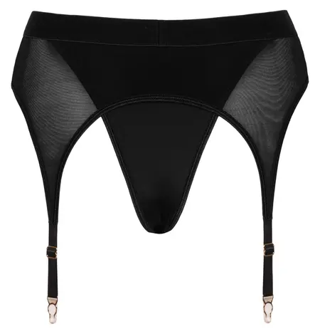 Bad Kitty Suspender Thong L - Adjustable Harness with Garters Black