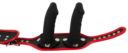 Bad Kitty Harness 2XL - Adjustable Leather-Look Set with 3 Silicone Attachments