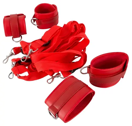 Bad Kitty Adjustable Bed Bondage Strap Set with Soft Cuffs 180cm