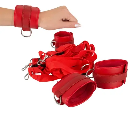 Bad Kitty Adjustable Bed Bondage Strap Set with Soft Cuffs 180cm