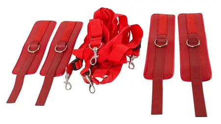 Bad Kitty Adjustable Bed Bondage Strap Set with Soft Cuffs 180cm