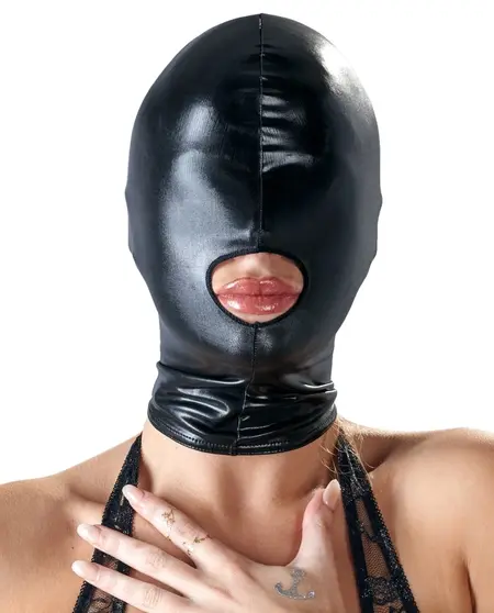 ZADO Wet Look Head Mask Black Flexible Polyester-Spandex S/M