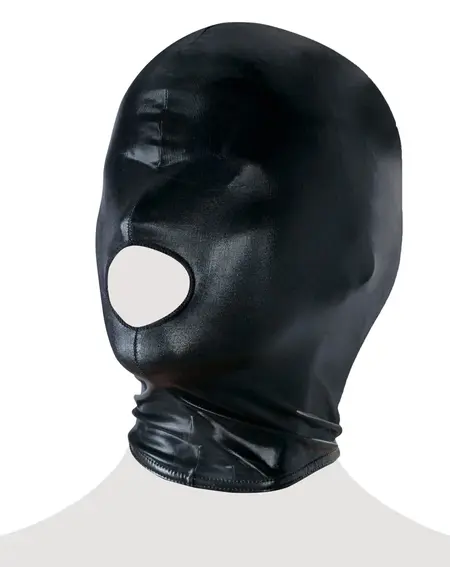 ZADO Wet Look Head Mask Black Flexible Polyester-Spandex S/M