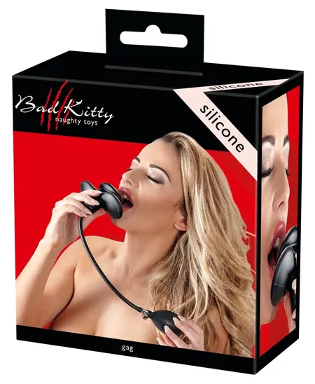 You2Toys Black Silicone Inflatable Gag with Adjustable Pump, 12 cm
