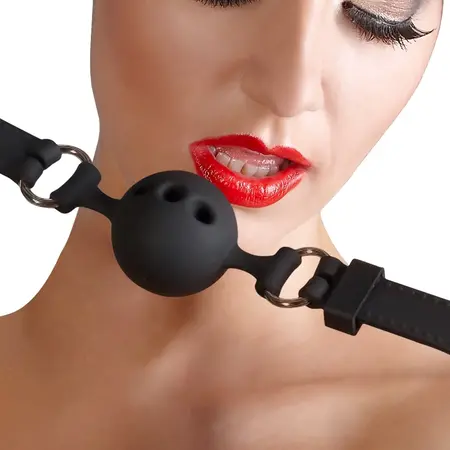 ZADO Silicone Gag Medium - Black Adjustable Strap, 4 cm Diameter