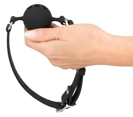 ZADO Silicone Gag Medium - Black Adjustable Strap, 4 cm Diameter