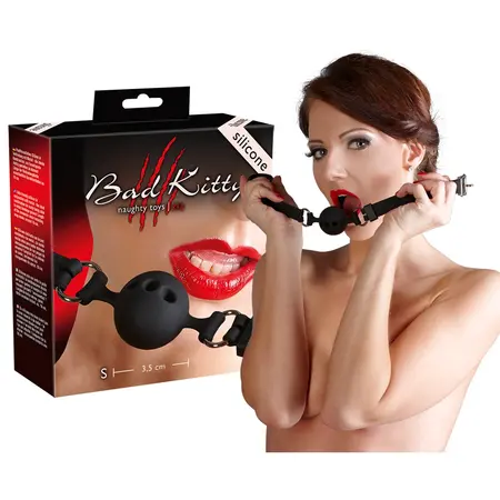 You2Toys Silicone Gag with Air Holes Adjustable Black O3.5cm