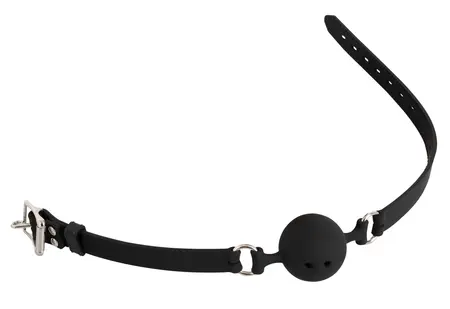 You2Toys Silicone Gag with Air Holes Adjustable Black O3.5cm