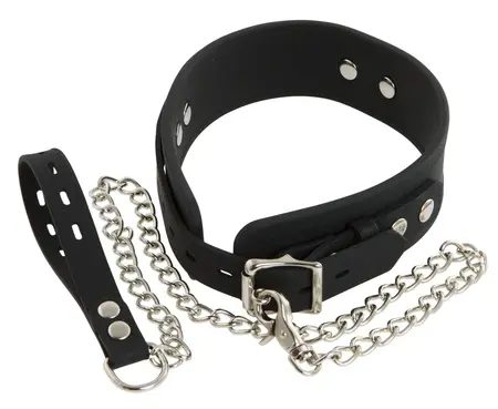 ZADO Silicone Neck Collar with Adjustable Riveted Straps, Black