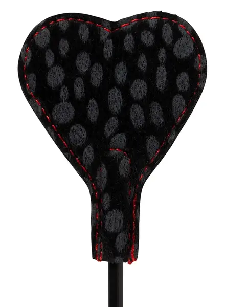 You2Toys Heart Mini Crop Black-Red 25cm with Faux Fur & Leather Look