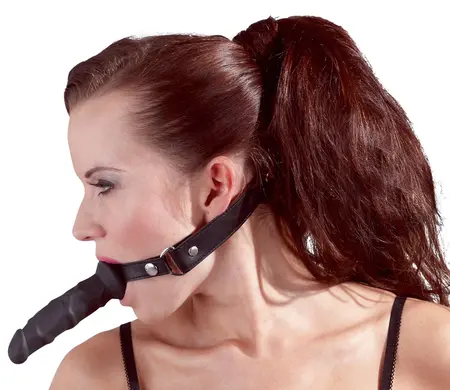 You2Toys Adjustable Polyurethane Gag with Silicone Extension, Black