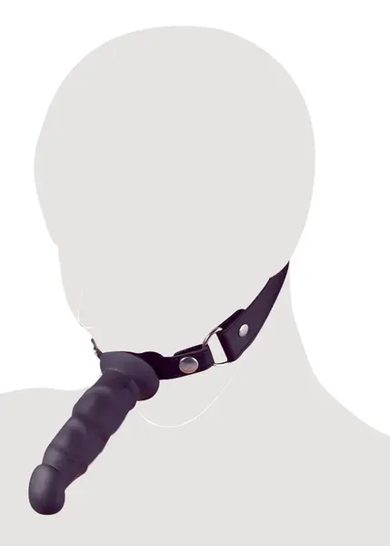 You2Toys Adjustable Polyurethane Gag with Silicone Extension, Black