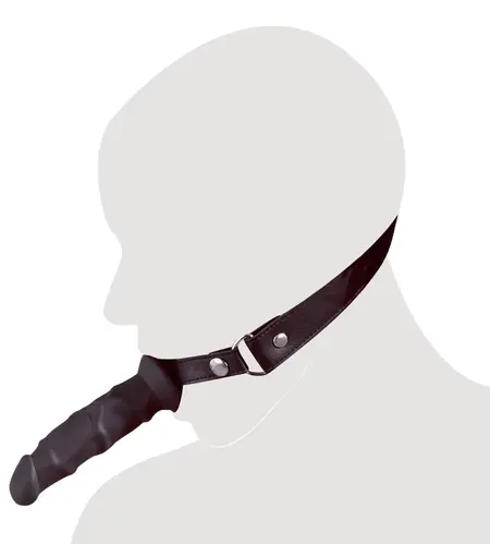 You2Toys Adjustable Polyurethane Gag with Silicone Extension, Black