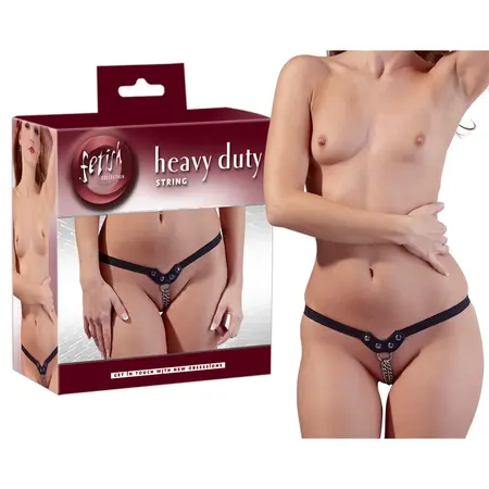 ZADO Imitation Leather String S/L with Decorative Studs and Chains
