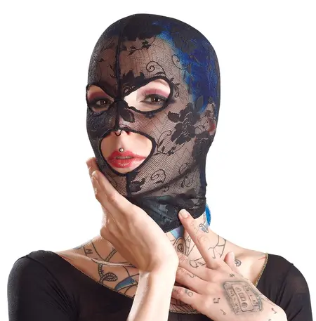 Bad Kitty Lace Head Mask Black - Flexible, Breathable Design