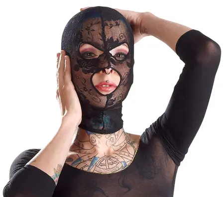 Bad Kitty Lace Head Mask Black - Flexible, Breathable Design