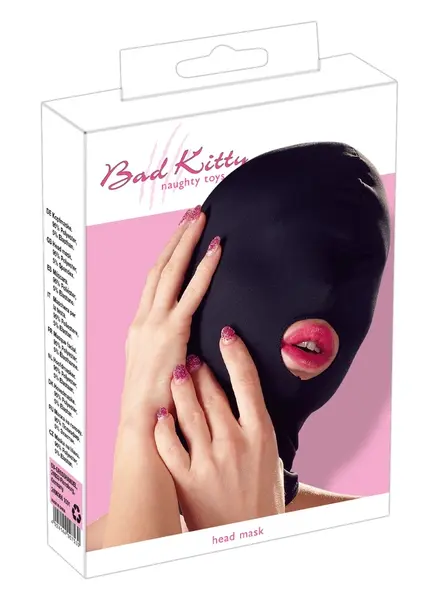 Bad Kitty BK Stretch Head Mask with Mouth Opening, Black, One Size