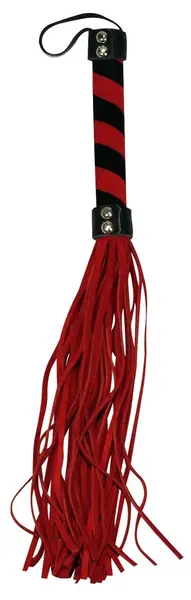 You2Toys Red & Black Mini Flogger Textile Handle 38cm