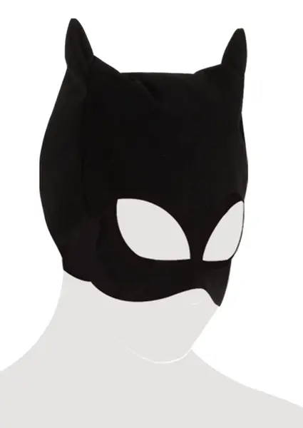 You2Toys Nubuck-Style Black Cat Mask with Open Eyes and Mouth