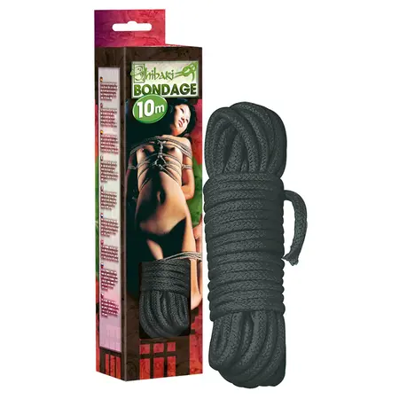 ZADO Bondage Rope Cotton 10m Black - Durable Braided Design
