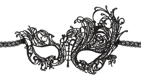 Cottelli Collection Embroidered Eye Mask Elegant Black Lace Design