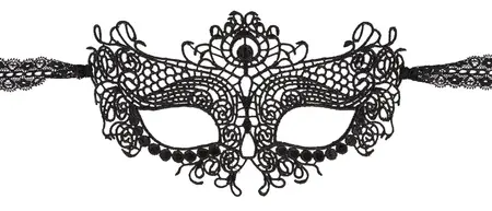 Cottelli Collection Embroidered Eye Mask Black - Elegant Lace Design