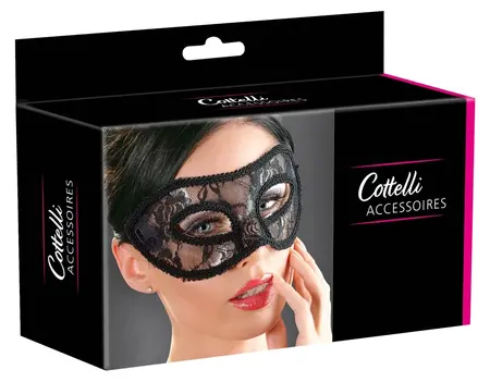 ZADO Elegant Lace Eye Mask with Satin Ribbon - Black, Universal Fit