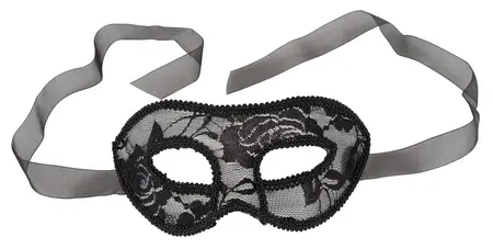 ZADO Elegant Lace Eye Mask with Satin Ribbon - Black, Universal Fit
