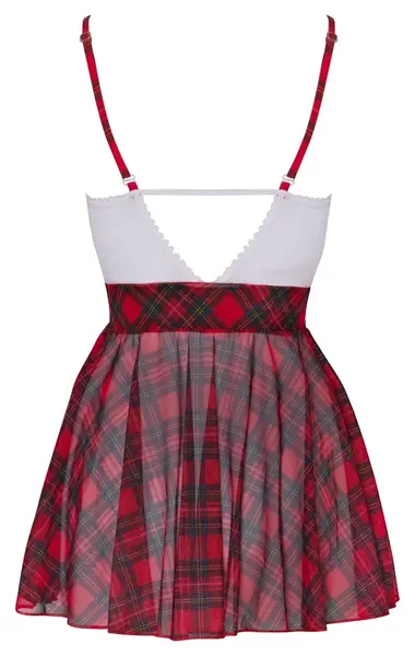 Cottelli Costumes Plaid Strap Dress Set with Collar, Size M