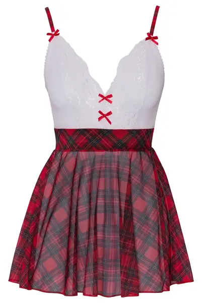Cottelli Costumes Plaid Mini Dress Set Adjustable Straps S