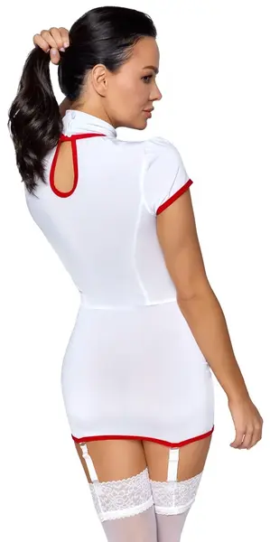 Cottelli Costumes Nurse L Intimate Dress White-Red, Adjustable Straps