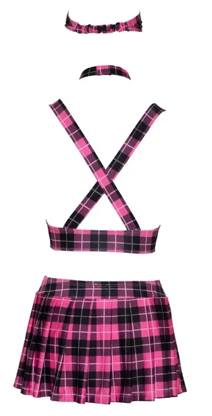 Cottelli Costumes School Uniform Set M Pink/Black/White Checkered 4-Piece