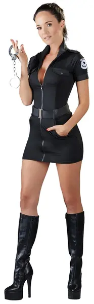 Cottelli Collection Police Uniform Dress S Stretchy Zip Front