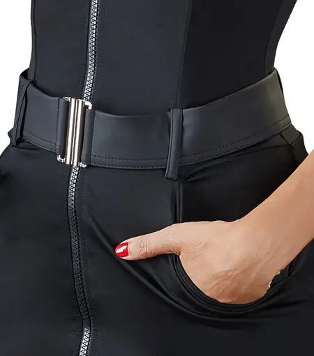 Cottelli Collection Police Uniform Dress S Stretchy Zip Front