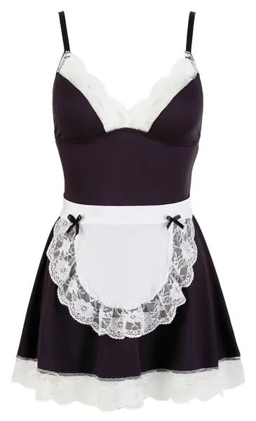 Cottelli Collection Maid Dress XL - Classic Black & White, Adjustable Fit
