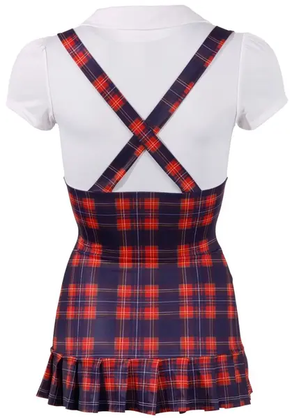 Cottelli Collection Schoolgirl Dress L - Blue/Red, Pleated Uniform Style