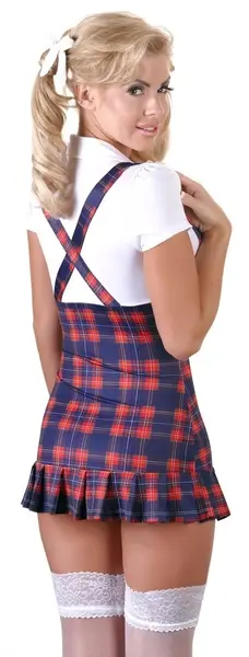 Cottelli Collection Schoolgirl M Uniform Dress Checked Blue/Red