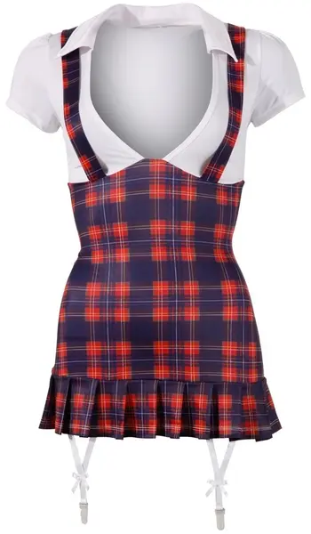 Cottelli Collection Schoolgirl M Uniform Dress Checked Blue/Red