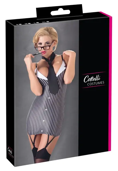 Cottelli Collection Secretary M Dress Black Adjustable Straps 92% Polyester