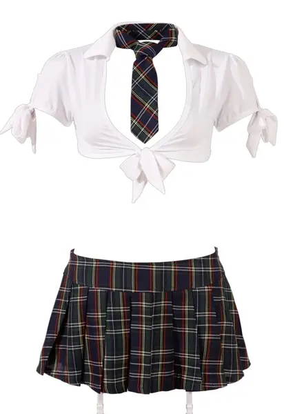 Cottelli Collection Schoolgirl Costume Set L - Classic Plaid & Tie Look