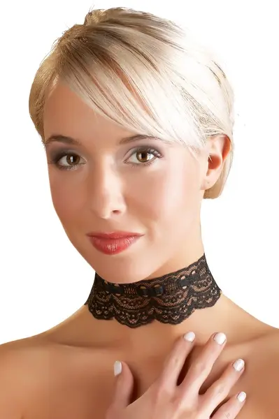 Black Level Elegant Lace Choker with Adjustable Chains 30-45cm