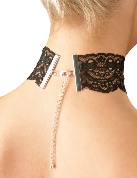 Black Level Elegant Lace Choker with Adjustable Chains 30-45cm