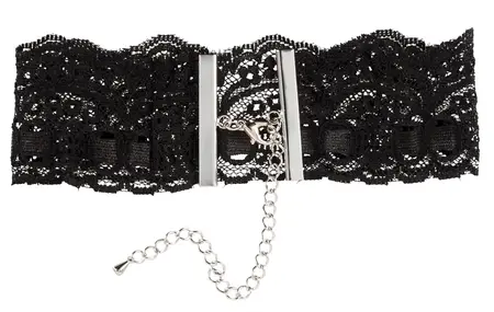Black Level Elegant Lace Choker with Adjustable Chains 30-45cm