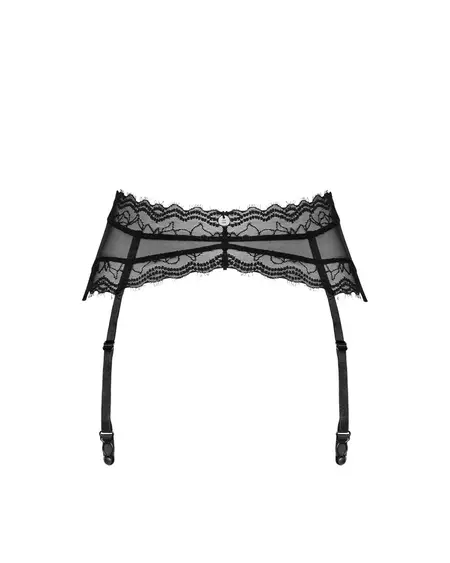 Obsessive Medilla Garter Belt XL/2XL - Black, Adjustable, Lace Finish