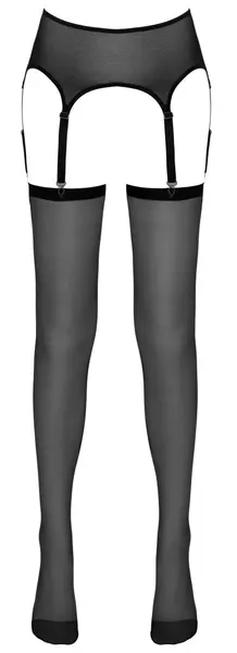 Класически комплект колан за жартиери и чорапи, черен, L/XL