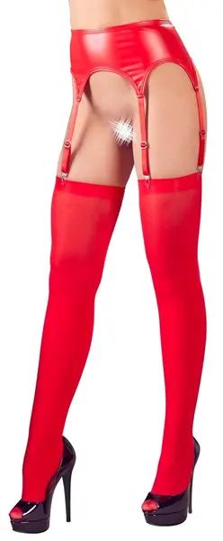 Cottelli Collection Suspender Belt Red S/M with Adjustable Straps