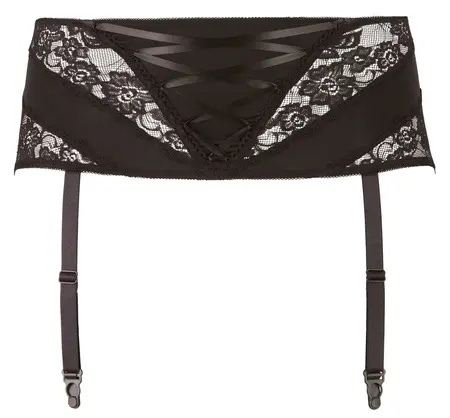 Cottelli Collection Black Lace Suspender Belt XL Adjustable Straps